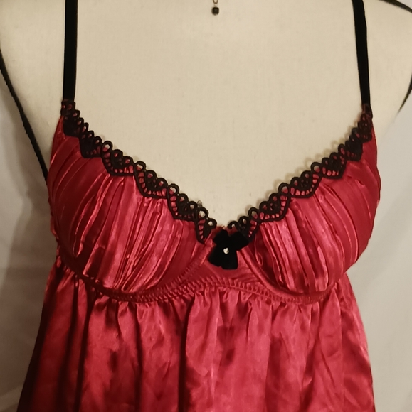 Women's Lingerie Dark Pink with Lace - Picture 1 of 8